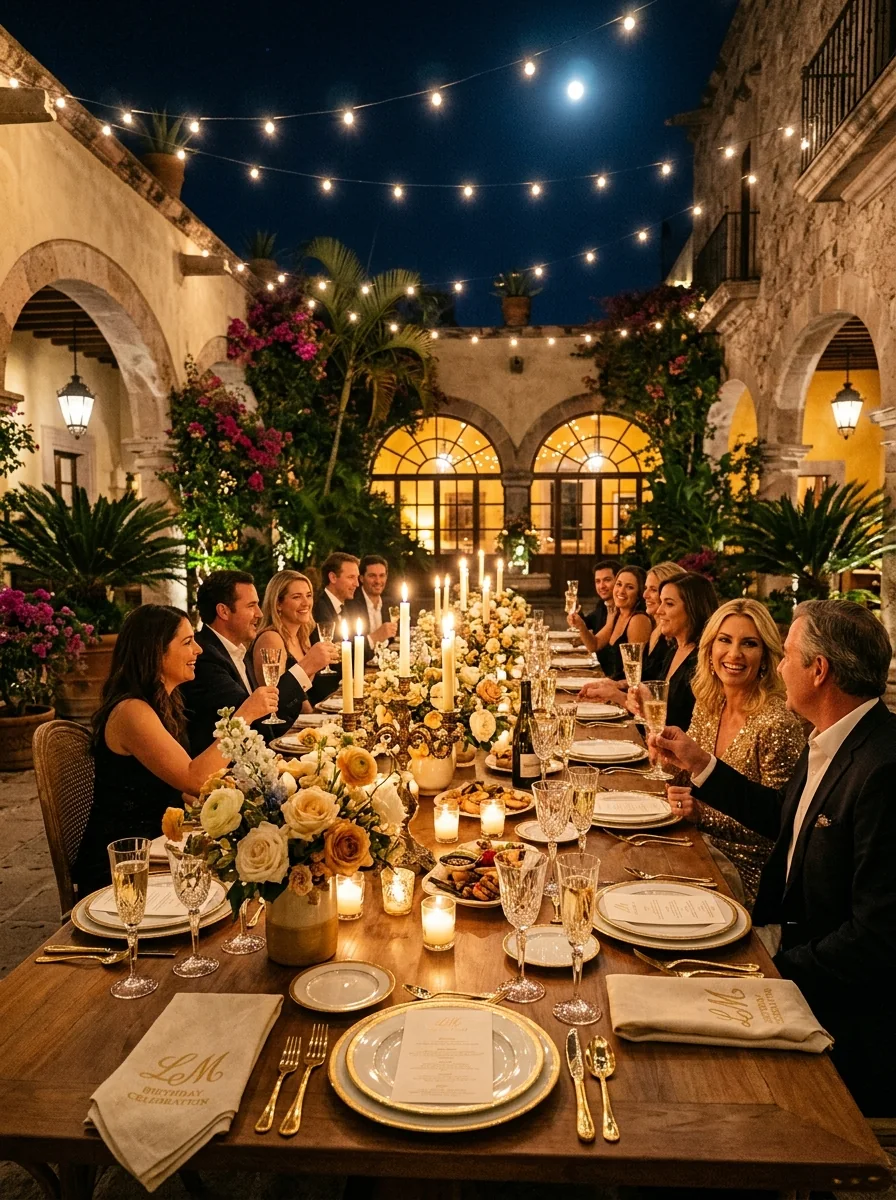 Celebración Privada de Cumpleaños y Brindis Nocturno en Terraza Colonial