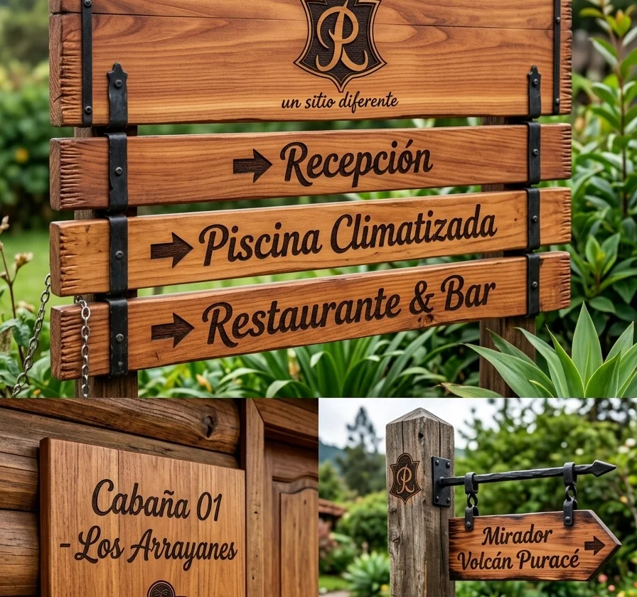 Poste de Señalética Rústica de Senderos Naturales